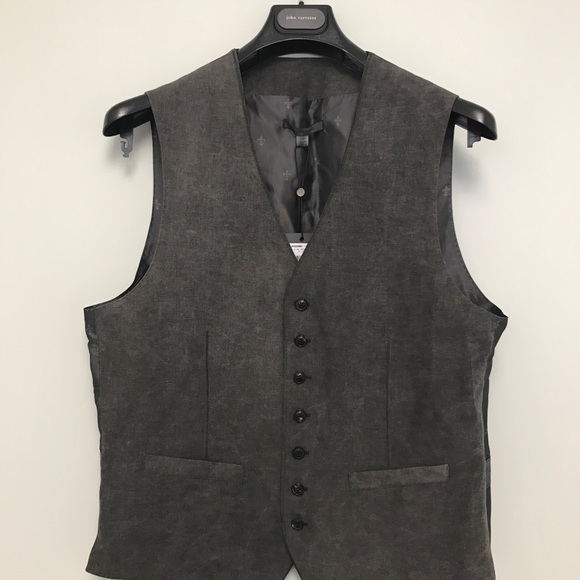 NEW w/Tags John Varvatos Cold Water Dye Vest Feels like Suede EU 50 USA 40 L - Picture 4 of 8